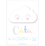 Invitación Baby Sky Modelo nube. Pers